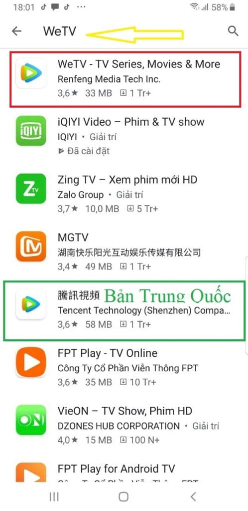 Ứng dụng xem phim WeTV 